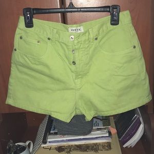GUESS green denim short shorts